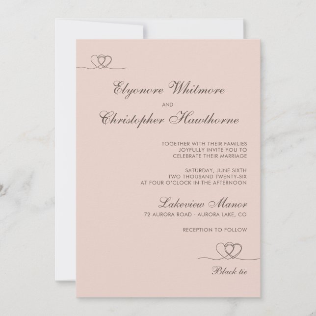 Invitación Blush Beige Modern Chic Mix and Match Wedding (Anverso)