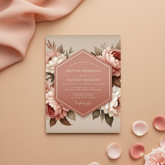 Invitación Blush Floral Bloom Wedding (Subido por el creador)