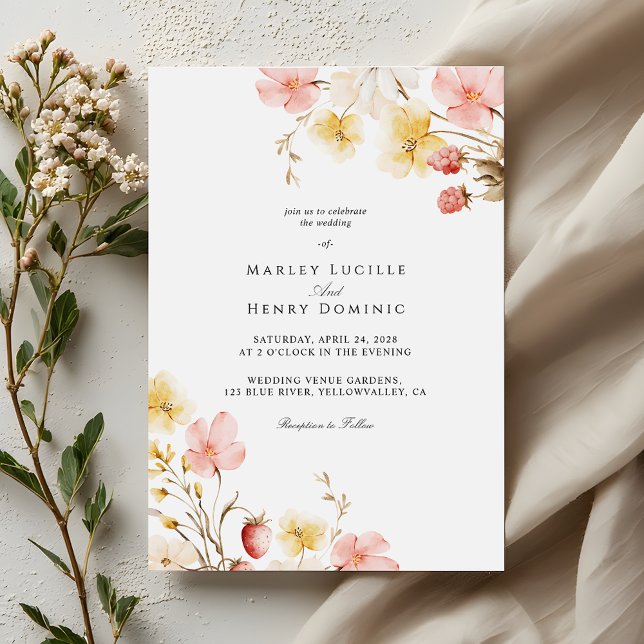 Invitación Blush Floral Elegant Botanical Garden Wedding (Subido por el creador)