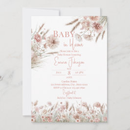Invitación Blush Floral Pampas Grass