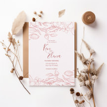 Blush Floral Save the Date Invitation