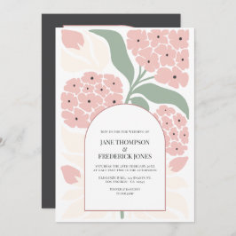 Invitación Blush Meadow Abstract Floral Modern Spring Wedding