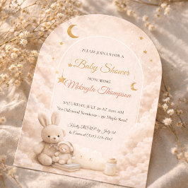 Invitación Blush Moon Bunny Invitation