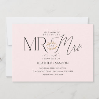 Invitación Blush "Mr. + Mrs." Engagement Shower