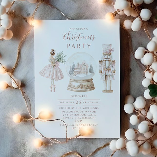 Invitación Blush Nutcracker Christmas (Subido por el creador)