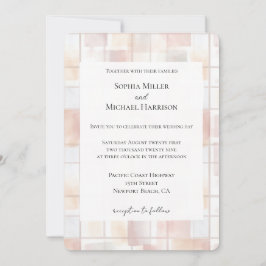 Invitación Blush Peach Squares Wedding