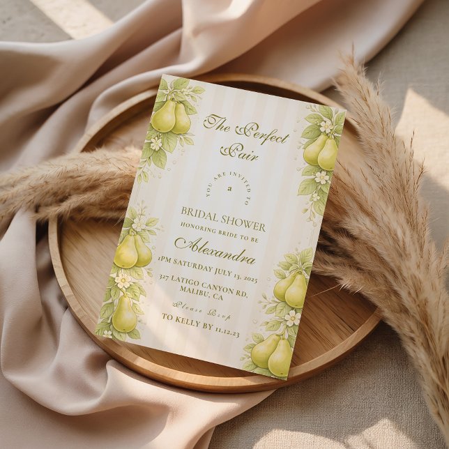 Invitación Blush Pear Perfect Pair Bridal Shower (Subido por el creador)