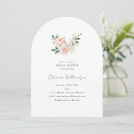 Invitación Blush Peony Floral Pink Arch Minimal Bridal Shower