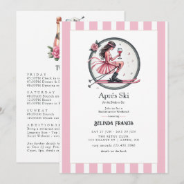 Invitación Blush Pink Après Ski Bachelorette Weekend
