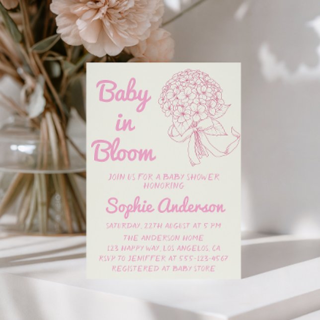 Invitación Blush Pink Baby in Bloom Floral Baby Shower (Subido por el creador)