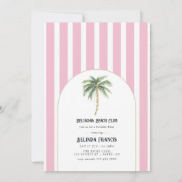 Invitación Blush Pink Beach Club Birthday Party