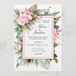 Invitación Blush Pink Boho Chic Garden Elegant Wedding