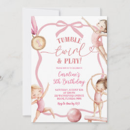 Invitación Blush Pink Coquette Gymnastic Medalist Birthday