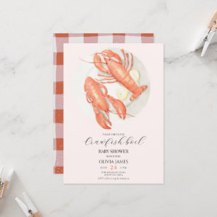 Invitación Blush pink crawfish boil baby shower