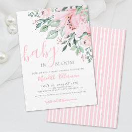 Invitación Blush Pink Floral Baby in Bloom Girl Shower