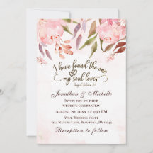 Blush Pink Floral Watercolor Christian Wedding