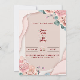 Invitación Blush Pink Floral Wedding Invitation | Elegant