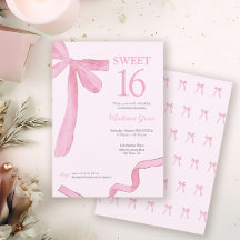 Blush Pink lazo de cinta coquette Sweet 16