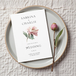 Invitación Blush Pink Peony Flower Elegant Botanical Wedding