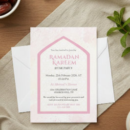 Invitación Blush Pink Personalized Ramadan Kareem Iftar 