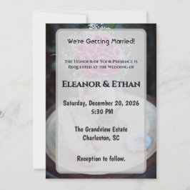 Invitación Blush Pink Rose Bouquet Rustic Wedding Invite