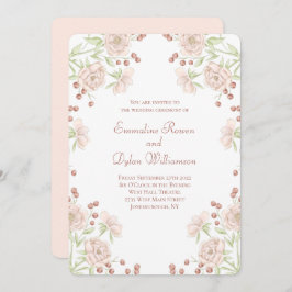 Invitación Blush Pink Rose Wedding