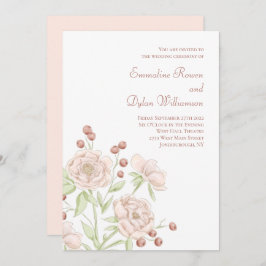 Invitación Blush Pink Rose Wedding Modern