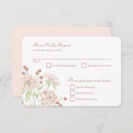 Invitación Blush Pink Rose Wedding RSVP Reply Modern