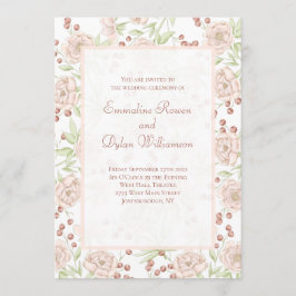 Invitación Blush Pink Rose Wedding Vintage