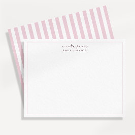 Invitación Blush Pink Stripe Minimalist a Note From Flat Note