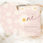 Invitación Blush Pink Wild One Daisy 1st Birthday<br><div class="desc">Wild one 1st birthday party invitation. Cute trendy design in blush pink. Features daisy flowers and trendy modern script font. Perfect for a stylish boho first girls bday celebration. Printed Zazzle invitations and/or instant download digital template.</div>