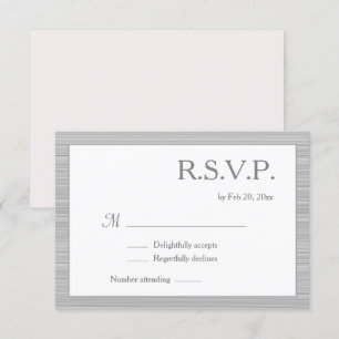 Invitación Blush Rosa Blanco Gris Rayas Minimalista RSVP