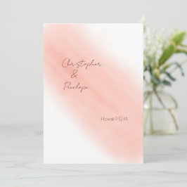 Invitación Blush Rosa Caligrafía Acuarela Salva la Fecha