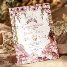 Blush Rosa Plata Tiara Floral Quinceañera