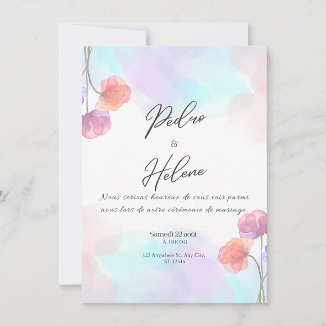 Invitación Blush Rose Elegance Wedding Invitation (Anverso)