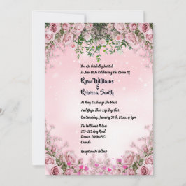 Invitación - Blush Rose Floral Wedding Invitation