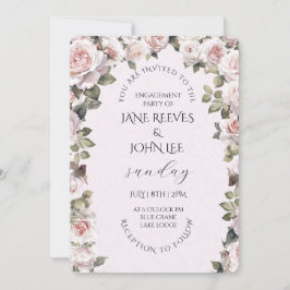 Invitación Blush Watercolor Floral Engagement Party