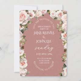 Invitación Blush Watercolor Floral Engagement Party