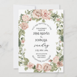 Invitación Blush Watercolor Floral Engagement Party