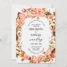 Invitación Blush Watercolor Floral Engagement Party