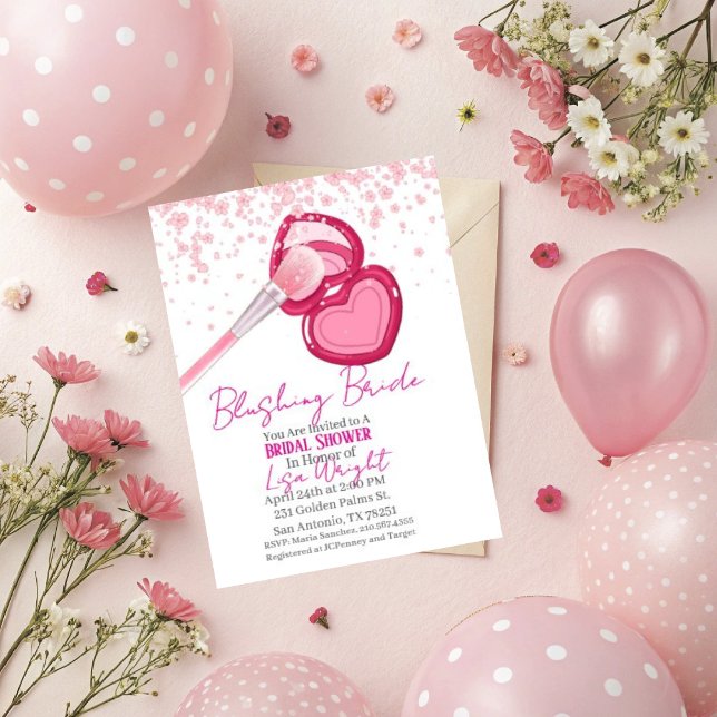 Invitación Blushing Bride Bridal Shower Invitation  (Blushing Bride bridal shower invitation. )