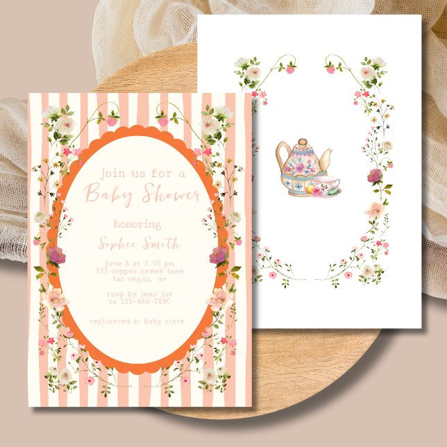 Invitación Blushing Garden Whimsical Wreath Baby Shower (Subido por el creador)