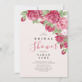 Invitación Blushing Rose Elegance Bridal Shower Invitation
