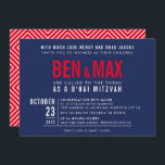 Invitación B'NAI MITZVAH bloque moderno negrita ancho azul ma<br><div class="desc">por kat massard >> WWW.SIMPLYSWEETPAPERIE.COM <<< - - - - - - - - - - - - - - - - - - CONTACTE CONMIGO para ayudar a equilibrar tu tipo a la perfección Amar el diseño, pero me gustaría ver algunos cambios - otro esquema de color, producto, añadir...</div>