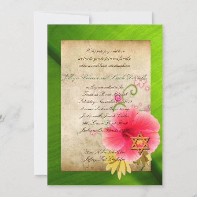 Invitación B'nai Mitzvah para Lisa (opción 2) (Anverso)