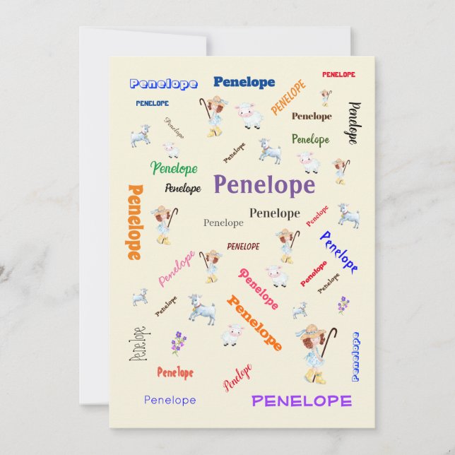 Invitación BO PEEP NURSERY RHYME Word Cloud Name College (Anverso)