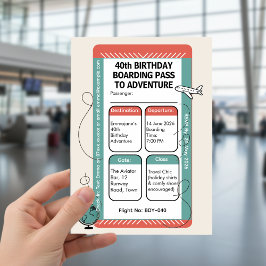 Invitación Boarding Pass to Adventure – Travel Themed