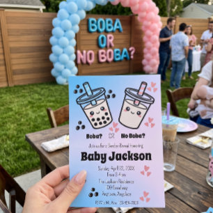 Invitación Boba o No Boba Bubble Tea Boba Revelación de Géner