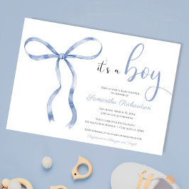 Invitación Boca azul elegante agua niño bebé