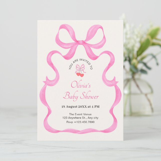 Invitación Boca rosa linda ducha bebé (Anverso de pie)